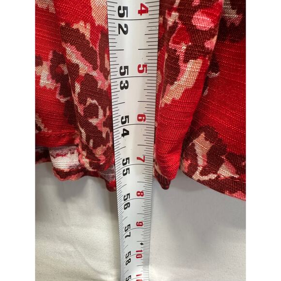 NWT Knox Rose Red Floral Boho Maxi Dress Long Sleeve Rayon Size Large Resort - Picture 8 of 11